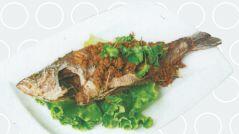 Fried Stripe Bass In Belachan Sauce